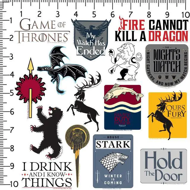 Alt view image 2 of 6 - Game of Thrones 200ct Vinyl L Deluxe Stickers, Skateboard, Indoor/Outdoor