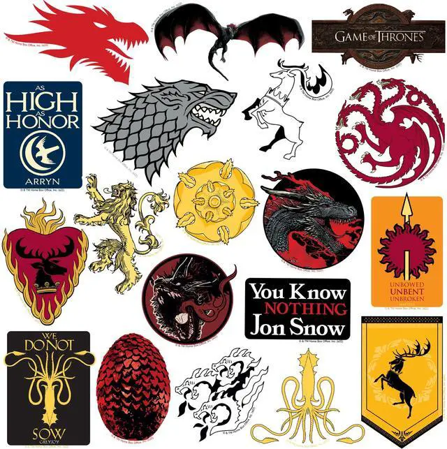 Alt view image 4 of 6 - Game of Thrones 200ct Vinyl L Deluxe Stickers, Skateboard, Indoor/Outdoor