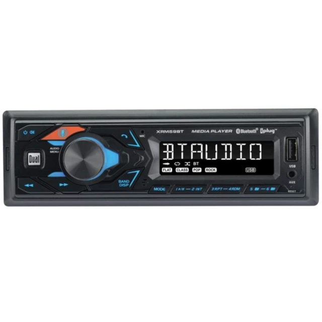 Main image of Dual XRM59BT Single-DIN In-Dash All-Digital Media Receiver with Bluetooth