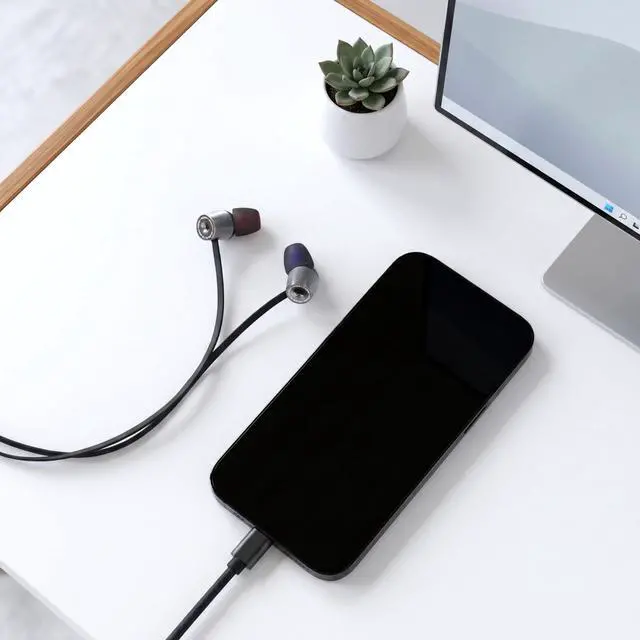 Alt view image 5 of 7 - KEB90 Utility Premium Audiophile Earbuds, Detachable 3.5mm Cord | Noise Isolating Foam Cushions, Silicone Cushions, Aluminum Design, Includes Carry Pouch and 3.5mm Utility Cord, Stealth Grey