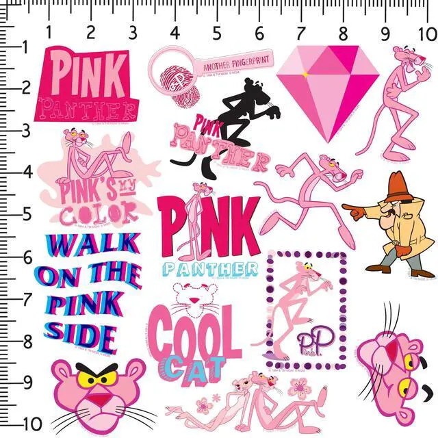 Alt view image 2 of 6 - Pink Panther 100 Vinyl Stickers Waterproof Die-Cut Decals Laptop Scrapbook