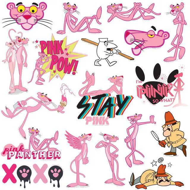 Alt view image 3 of 6 - Pink Panther 100 Vinyl Stickers Waterproof Die-Cut Decals Laptop Scrapbook
