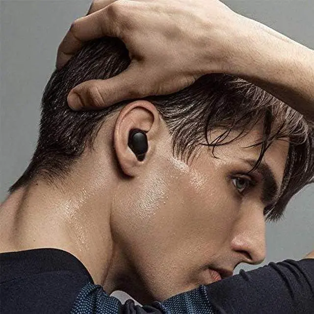 Alt view image 5 of 7 - TWSEJ04LS Redmi Airdots Earphones, Bluetooth, Sweatproof, True Wireless Earbuds, Global Version - Black, Small