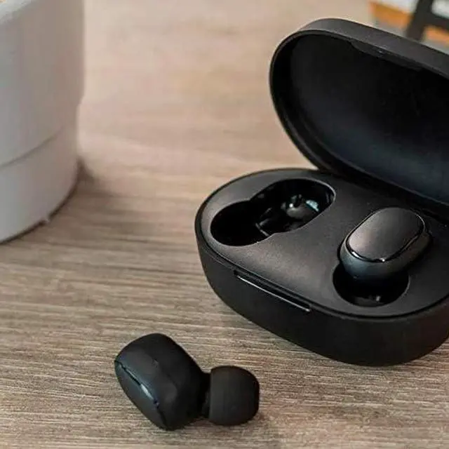 Alt view image 7 of 7 - TWSEJ04LS Redmi Airdots Earphones, Bluetooth, Sweatproof, True Wireless Earbuds, Global Version - Black, Small