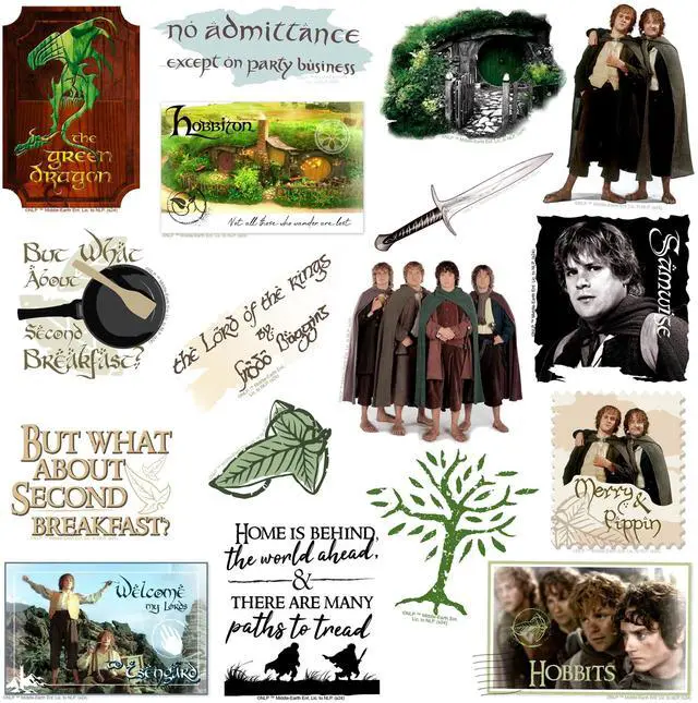 Alt view image 4 of 6 - The Lord of the Rings Hobbit Lifestyle 100 Vinyl Stickers Waterproof Decals