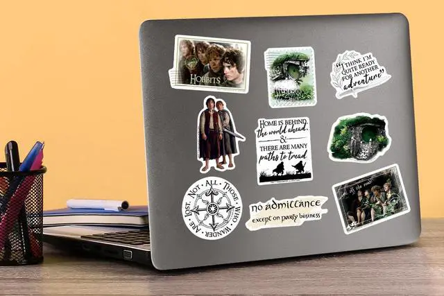 Alt view image 5 of 6 - The Lord of the Rings Hobbit Lifestyle 100 Vinyl Stickers Waterproof Decals