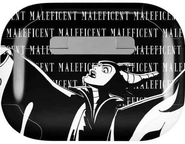 Alt view image 2 of 4 - Decal Audio Skin Compatible with Apple AirPods Pro - Officially Licensed Disney Villains Maleficent Black and White Design