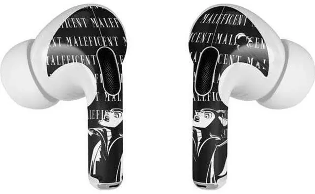 Alt view image 3 of 4 - Decal Audio Skin Compatible with Apple AirPods Pro - Officially Licensed Disney Villains Maleficent Black and White Design