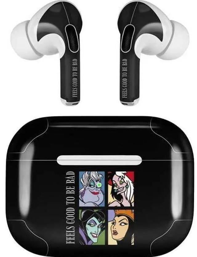 Main image of Decal Audio Skin Compatible with Apple AirPods Pro - Officially Licensed Disney Villains Characters Feels Good to Be Bad Design