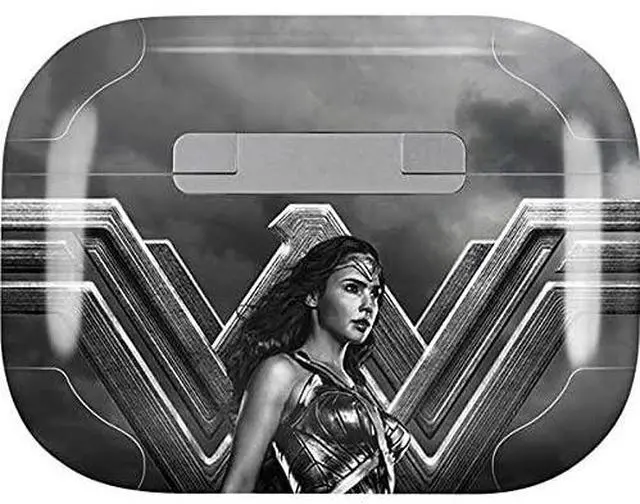 Alt view image 2 of 4 - Decal Audio Skin Compatible with Apple AirPods Pro - Officially Licensed The Justice League (2017) Wonder Woman Poster Design