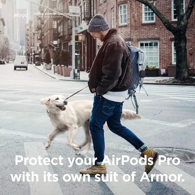 Alt view image 6 of 7 - Armor Case for AirPods Pro | Tough Drop Protection, Shock Resistant, Made from Durable Silicone (Black)