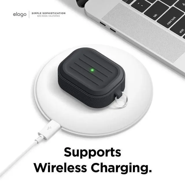 Alt view image 7 of 7 - Armor Case for AirPods Pro | Tough Drop Protection, Shock Resistant, Made from Durable Silicone (Black)
