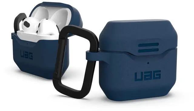 Main image of UAG Designed for AirPod Case Blue Mallard (3rd Generation, 2021) Durable Protective Soft-Touch Silicone with Detachable Carabiner, Standard Issue Series