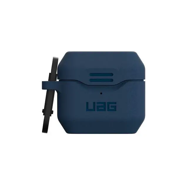Alt view image 4 of 6 - UAG Designed for AirPod Case Blue Mallard (3rd Generation, 2021) Durable Protective Soft-Touch Silicone with Detachable Carabiner, Standard Issue Series