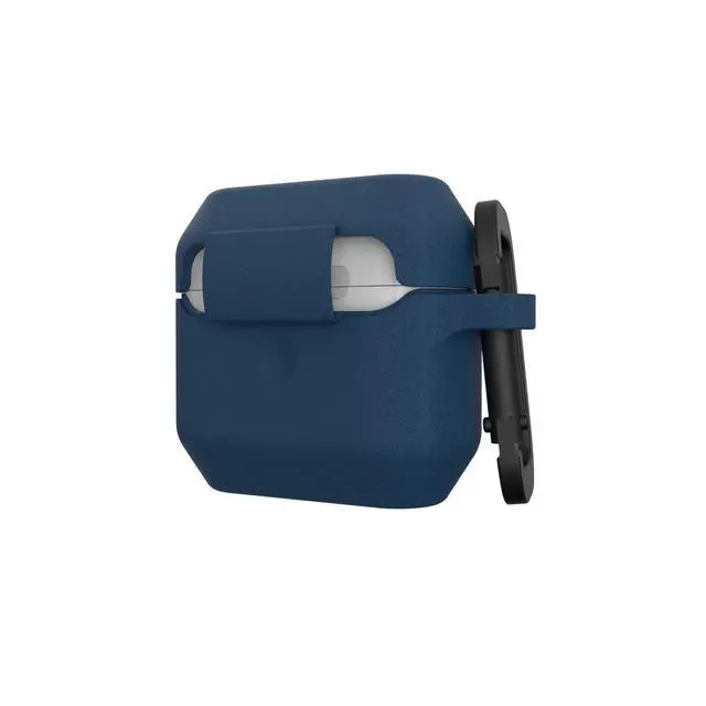 Alt view image 5 of 6 - UAG Designed for AirPod Case Blue Mallard (3rd Generation, 2021) Durable Protective Soft-Touch Silicone with Detachable Carabiner, Standard Issue Series