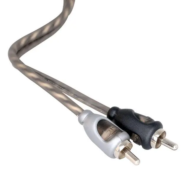 Alt view image 2 of 2 - 2 Sets (Pairs) Rockford RFI-6 6 feet (1.8 Meters) Twisted Pair RCA Cable with Woven Outer Shield