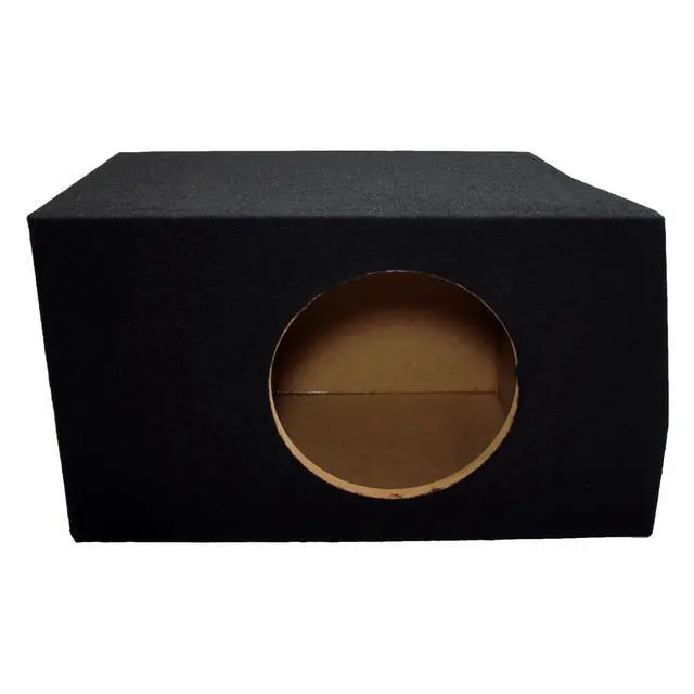 Alt view image 2 of 5 - Single 10" Subwoofer Box Fits 2005-2014 Ford Mustang Coupe Sealed ASC | Air-tight MDF shell, durable carpet, hugs the rear wall, heavy-duty terminals, 10 inch trunk fit