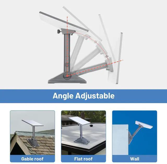 Alt view image 5 of 7 - Starlink Mini Roof Mount Pivot Mounting Kit with Pipe Adapter Heavy | Duty Adjustable Tilt Angle Pole Mount Bracket Standard Dish Installation