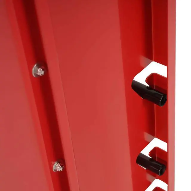 Alt view image 7 of 7 - Wall-Mounted Wire Spool Holder, 5-Rod Steel Storage & Display Rack | Cable Dispenser for Electrical, Industrial & Retail - 26" x 13.7" x 6", Red/Black