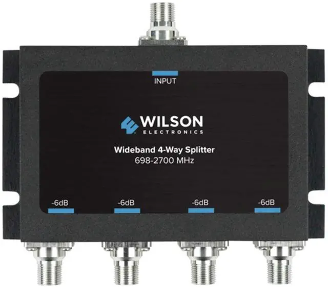 Main image of 850036 Wideband 4-Way Splitter with F-Female Connector, Black