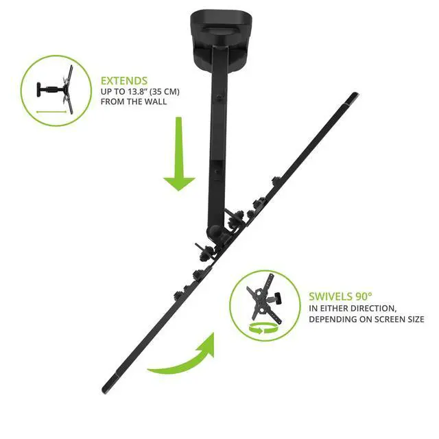 Alt view image 6 of 7 - PS200 Full Motion Articulating TV Wall Mount for 26-inch to 60-inch TVs | Integrated Cable Management | Low Profile and 14 Inch Extension | Single Stud Wallplate