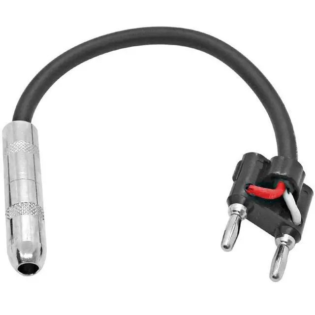 Alt view image 2 of 5 - SAPT514-2 Pack of 6 Inch Banana Plug to 1/4 Inch TS Mono Female Patch Cables - Banana Male to 1/4" Female Speaker Adapter
