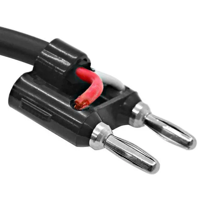 Alt view image 4 of 5 - SAPT514-2 Pack of 6 Inch Banana Plug to 1/4 Inch TS Mono Female Patch Cables - Banana Male to 1/4" Female Speaker Adapter