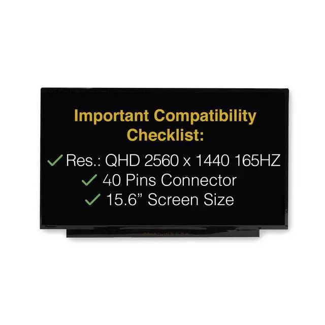 Alt view image 3 of 7 - Screen for Dell G15 5530 40 Pins QHD 2560x1440 with Tools and Tape | Replacement, Matte, LCD LED Display