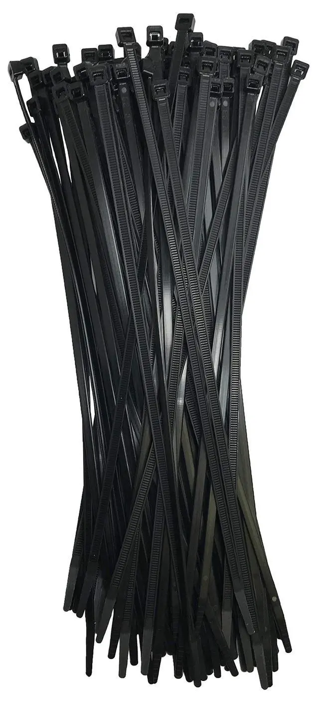 Alt view image 2 of 7 - Cold Weather Black 7" Inch Cable Zip Ties 50 Pounds Tensile Strength UV Resistant Wire Wrap - 100 Pack - Made in USA