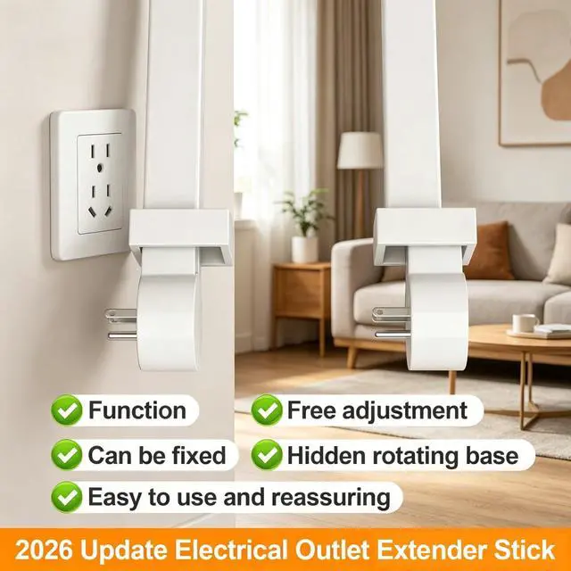 Alt view image 5 of 7 - Electrical Outlet Extender Stick, 360° Rotating Outlet Extender, Power Strip with 6 Outlets & 3 USB Ports,Rotating Plug Power Hub for Bedroom, Living Room, Office