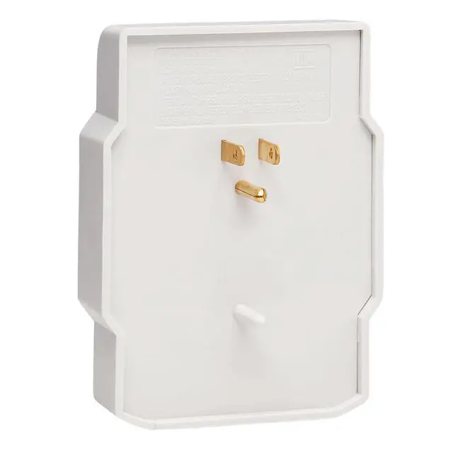 Alt view image 3 of 4 - 6 Outlet Surge Protector Power Strip, Direct Plug in, Gray, & $10,000 Insurance (SK6-0) White