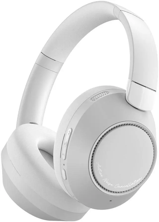 Main image of Sonic Seclude Active Noise Cancelling Wireless Headphones, Bluetooth Over-Ear Foldable Stereo Headset with Built-in Mic, Adjustable Headband & Soft Earcups (White)