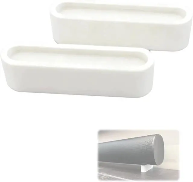 Alt view image 2 of 2 - 17mm Riser Feet Stand Set Compatible with Sonos Arc Soundbar, Anti-Vibration Speaker Lift Kit for Better Clearance, Tool-Free Soundbar Stand (White)