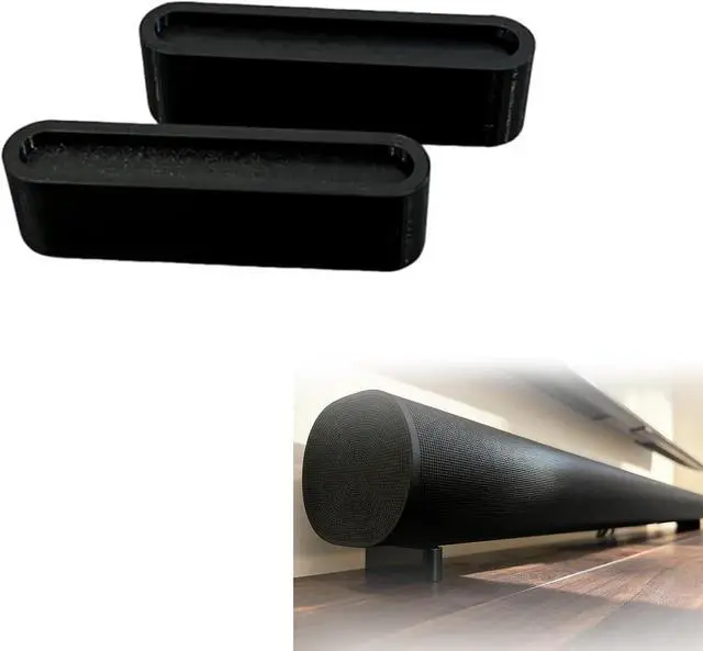 Alt view image 2 of 2 - 17mm Riser Feet Stand Set Compatible with Sonos Arc Soundbar, Anti-Vibration Speaker Lift Kit for Better Clearance, Tool-Free Soundbar Stand (Black)