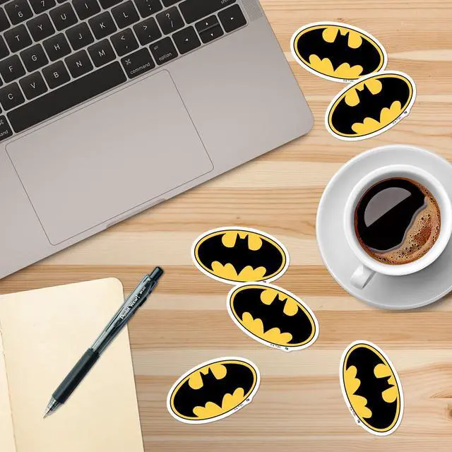 Alt view image 5 of 6 - Batman Bat Logo 100 Vinyl Stickers Waterproof Die-Cut Decals Laptop Car