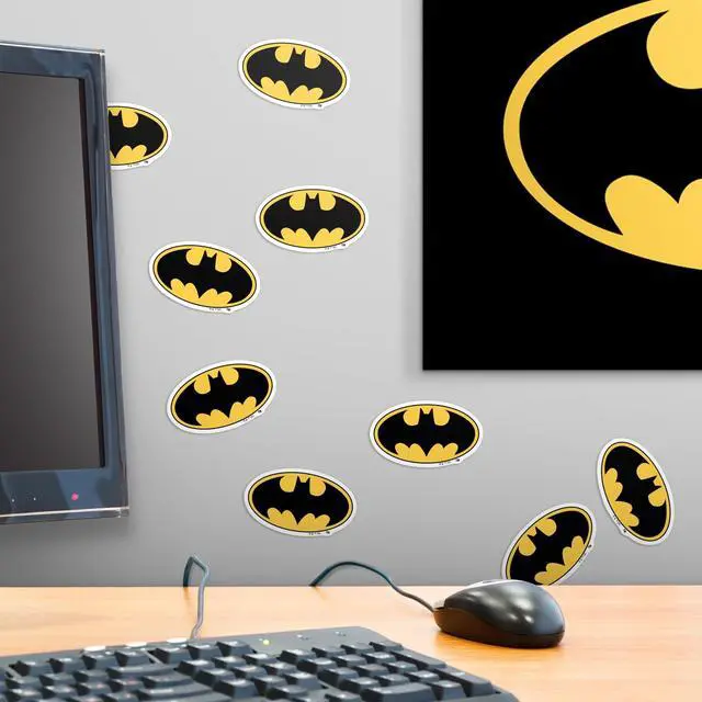 Alt view image 6 of 6 - Batman Bat Logo 100 Vinyl Stickers Waterproof Die-Cut Decals Laptop Car