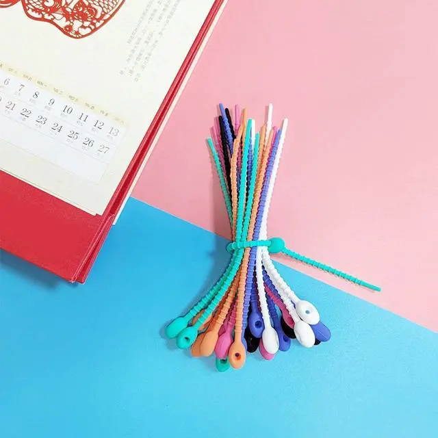 Alt view image 7 of 7 - Pack of 10/20/50 Silicone Reusable Bag Twist Wire Fasten Cable Tie Flexible Ties for Organization and Projects