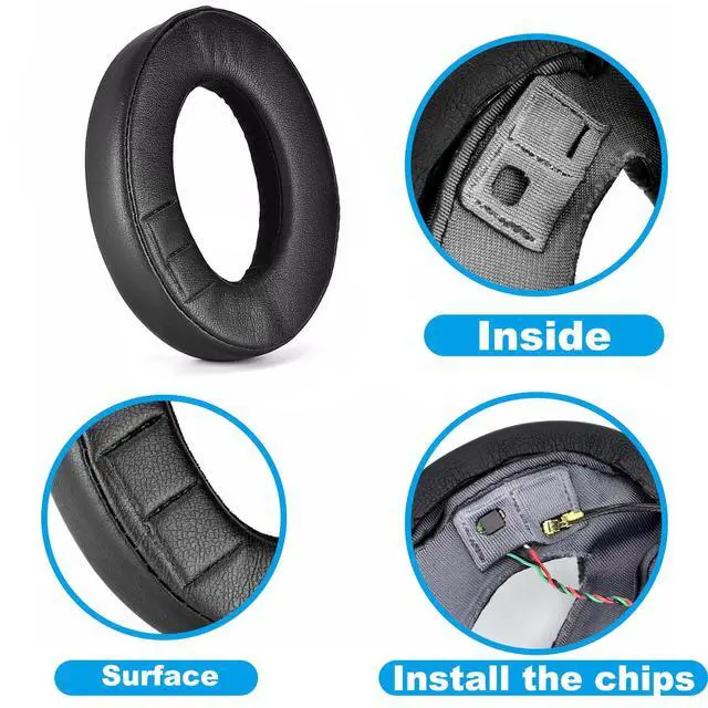 Alt view image 6 of 7 - Ear Cushions for Parrot by Philippe ZIK 1.0 Headphone-Replacement Earpad Cover, Ear Cushion Pads (Black)