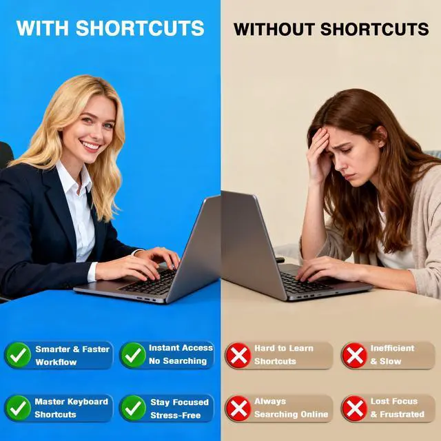 Alt view image 4 of 6 - Mac OS Shortcut Stickers (2-Pack) MacBook Keyboard Cheat Sheet for macOS (2025) Waterproof Removable Vinyl Decals for MacBook Air/Pro, M1/M2/M3/M4 (8, Clear)
