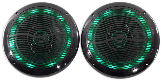 Alt view image 2 of 7 - RMC65LB Black Pair 6.5" 2-Way 4 Ohm Marine Speakers with LED | 600W Peak, 150W RMS, Multi-Color LEDs, Waterproof, 19 Dynamic Modes, 20 Colors, 55Hz-20kHz