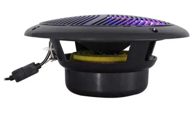 Alt view image 5 of 7 - RMC65LB Black Pair 6.5" 2-Way 4 Ohm Marine Speakers with LED | 600W Peak, 150W RMS, Multi-Color LEDs, Waterproof, 19 Dynamic Modes, 20 Colors, 55Hz-20kHz