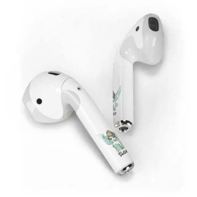 Alt view image 2 of 4 - Decal Audio Skin Compatible with Apple AirPods - Officially Licensed Disney Tinker Bell Watercolor Fairy Art Design