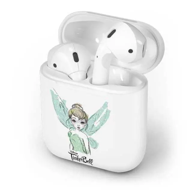 Alt view image 4 of 4 - Decal Audio Skin Compatible with Apple AirPods - Officially Licensed Disney Tinker Bell Watercolor Fairy Art Design