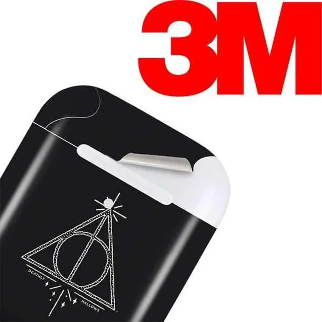 Alt view image 3 of 4 - Decal Audio Skin Compatible with Apple AirPods 2 - Officially Licensed Wizarding Worlds Harry Potter Deathly Hallows Symbol Design