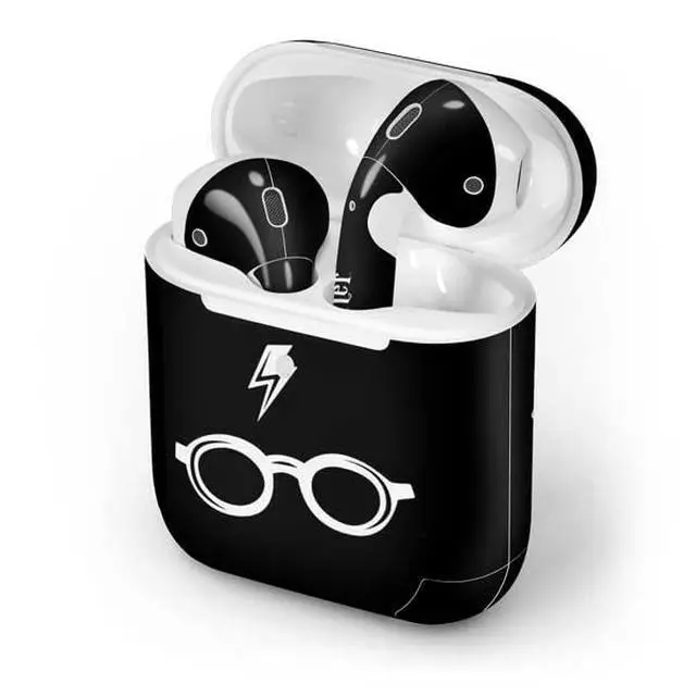 Alt view image 4 of 4 - Decal Audio Skin Compatible with Apple AirPods 2 - Officially Licensed Wizarding World Harry Potter Scar and Glasses Design