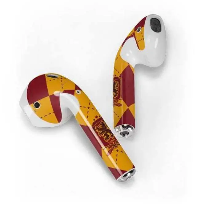 Alt view image 2 of 4 - Decal Audio Skin Compatible with Apple AirPods 2 - Officially Licensed Wizarding Worlds Harry Potter Gryffindor Huse Crest Design