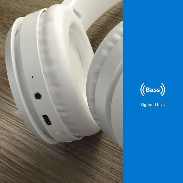 Alt view image 2 of 6 - H5205 Over-Ear Wireless Headphones with 40mm Drivers, Lightweight Cushioned Headband, White