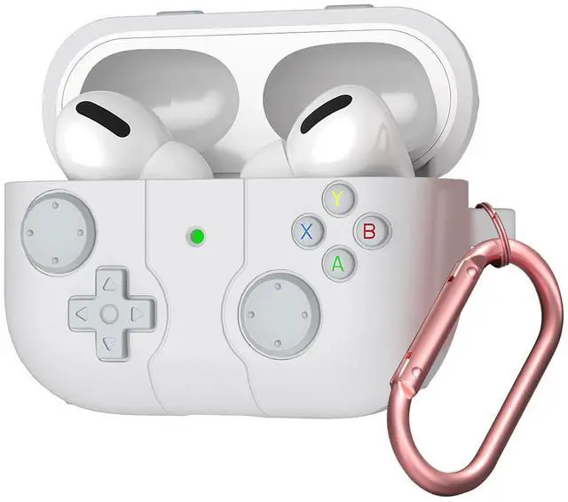 Alt view image 2 of 7 - SaharaCase Inspire Series Case for AirPods Pro (2nd Generation) - Ergonomic Closed Design, Triple Silicone Material Composition, Carabiner Clip (Cloud White)