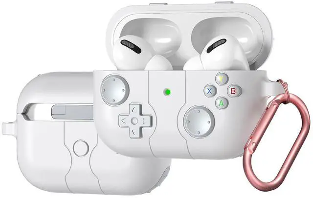 Alt view image 3 of 7 - SaharaCase Inspire Series Case for AirPods Pro (2nd Generation) - Ergonomic Closed Design, Triple Silicone Material Composition, Carabiner Clip (Cloud White)