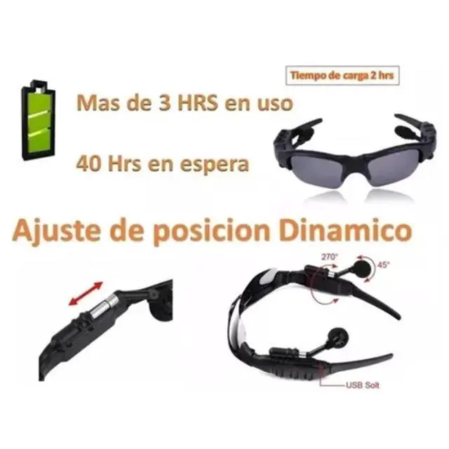 Alt view image 3 of 7 - Sunglasses Headset, USB Charging 4.1 Ear Buds Stereo Earphones Glasses for Sports